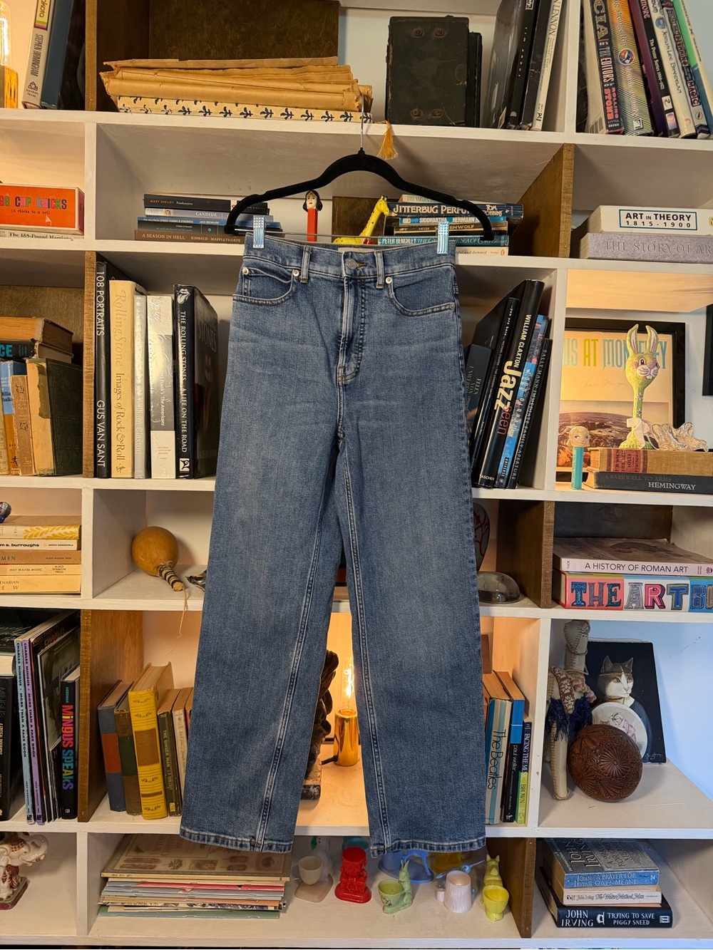 Women’s Blue High-Rise Straight Jeans